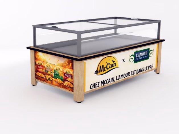 Habillage de marque McCain pour meuble froid Boost Your Shop